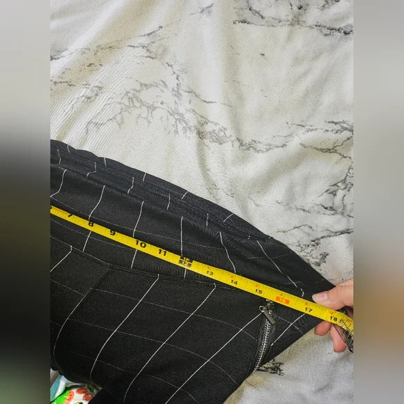 5 For $25✨Womens Medium Checked White Striped & Black Soft Leggings Tights Pants - Picture 5 of 7